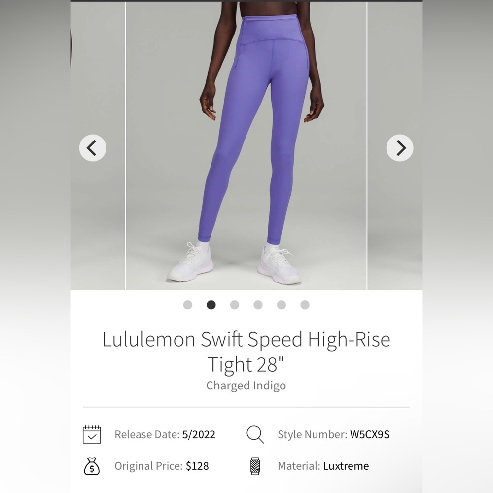 NWOT Lululemon swift speed high-rise size 0